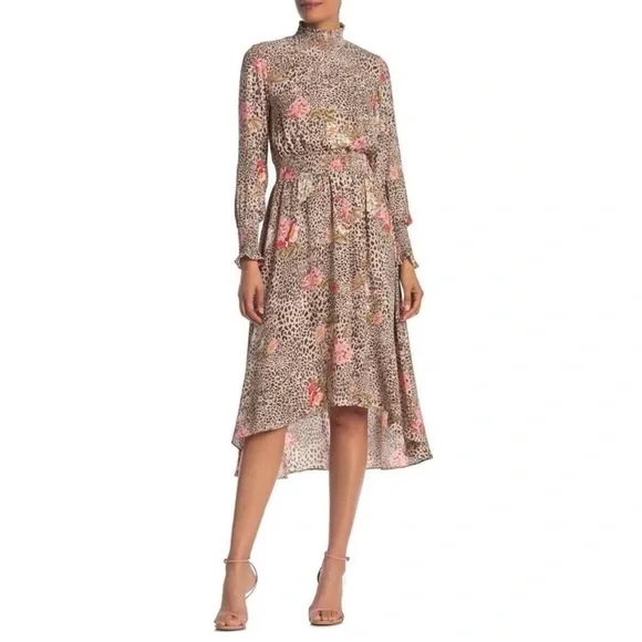 Nanette Lepore Brown and Pink High Low Dress - Picture 10 of 16